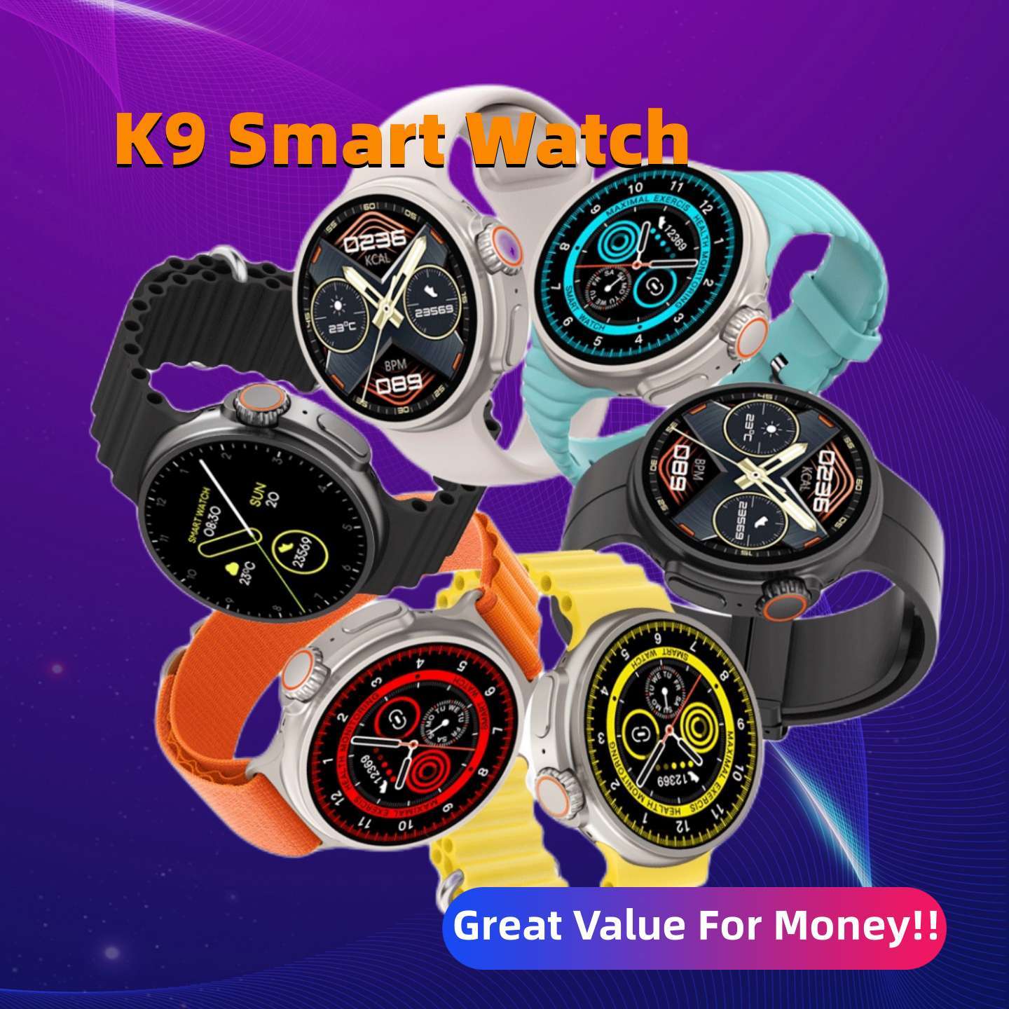 Neue K9 Smart Watch 1.39 Runder Bildschirm Encodeur True vis Clip Drahtlos Laden NFC Offline-Samlung und Zahlungs Funktion