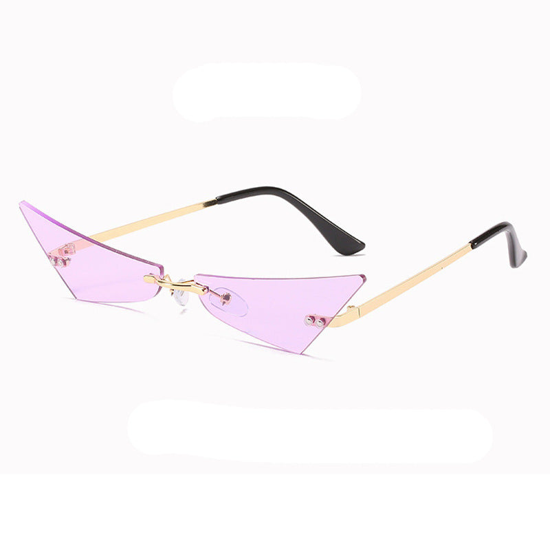 Trendy Men And Women Sun Glasses Retro Triangle European And American Cat Eye Disco Instafamous Sunglasses