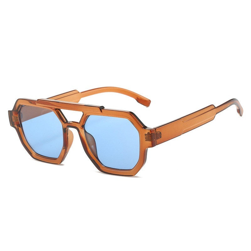 Polygon Double Beam Sunglasses Pilot Sunshade Sunglasses