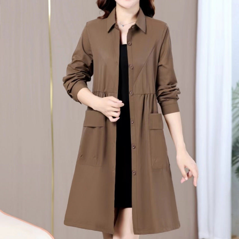 Solid Color Trench Coat Youthful-looking Fashionable Stylish All-matching Jacket