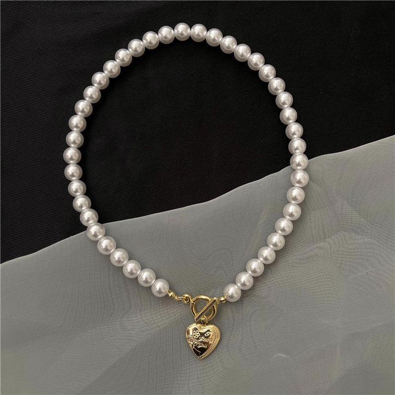 Light Luxury Niche Ins Simple Baroque Pearl Necklace Female Wild Temperament Retro