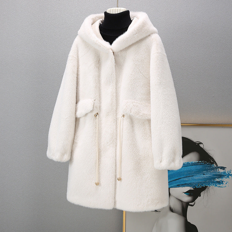 Mid-length Loose Sweater Coat Women's Thickened