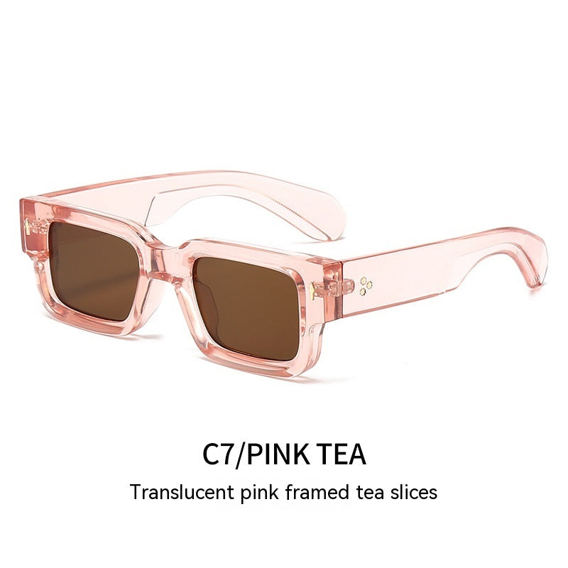 Personality Rivets Thick Frame PC Sunglasses