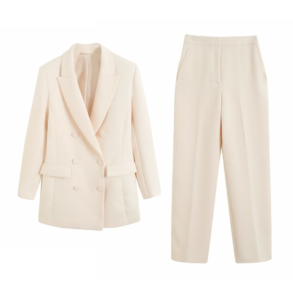 Women's Coat Wide Leg Pants Suit