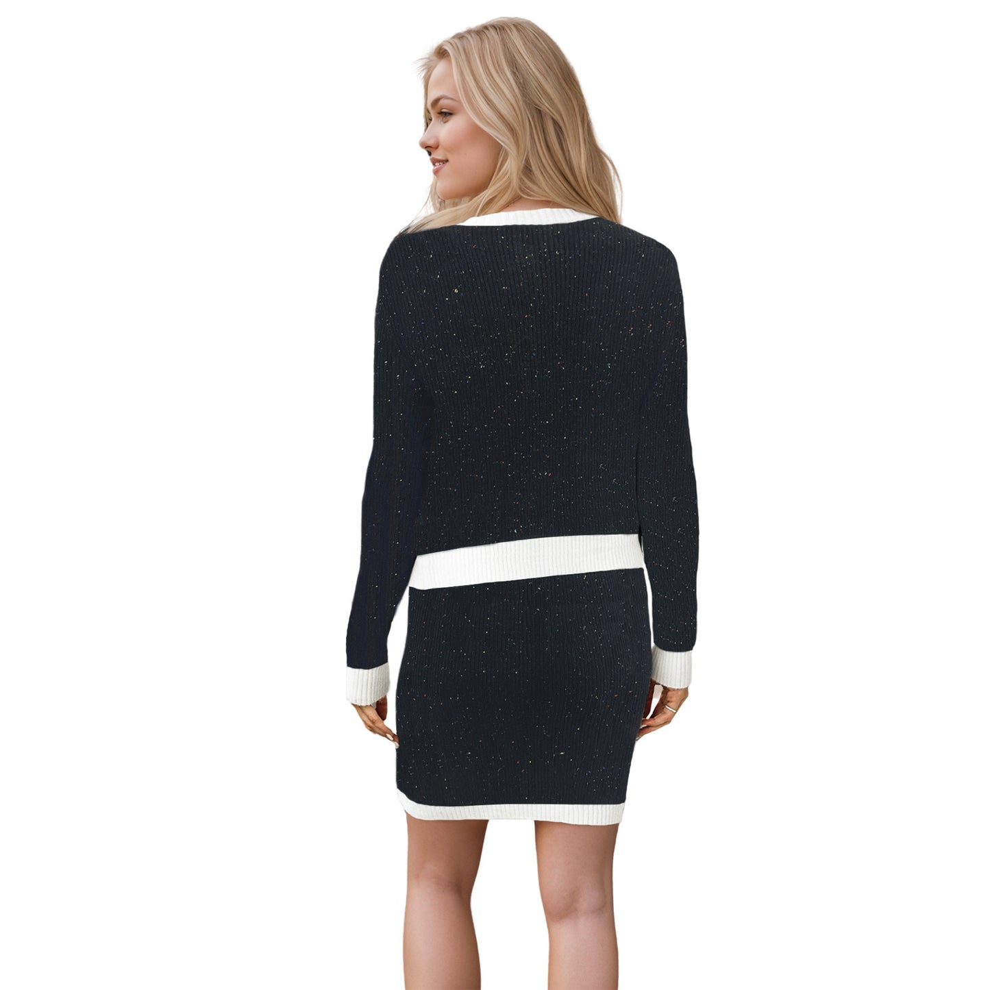 Bouton de poche du cardigan tricot pour femmes