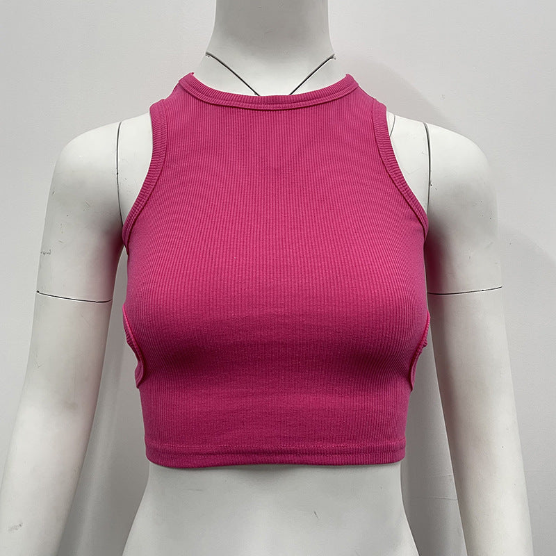 I-shaped Vest Short Hollow Sleeveless Top For Women