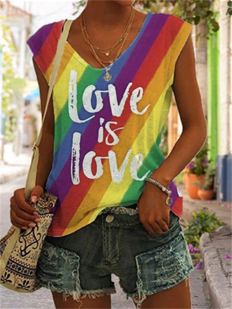 Printed Loose Casual Sleeveless Vest