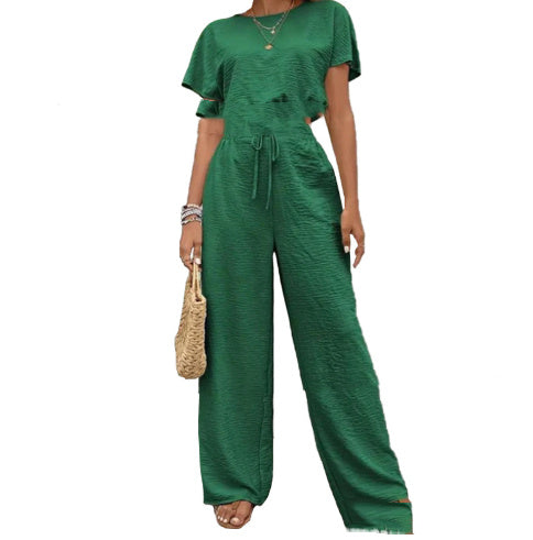 Top Baggy Straight Trousers Two-piece Set