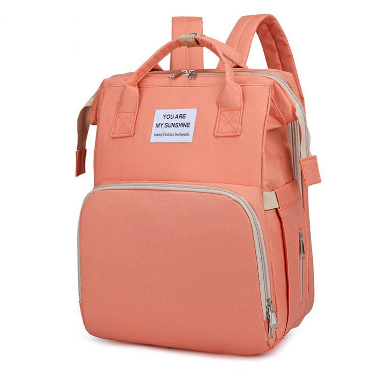 Neue faltbare schlafbare Mama -Tasche Multifunktionaler Mutter und Babybeutel Mom Bag Milchflaschen -Rucksackwindel Rucksack