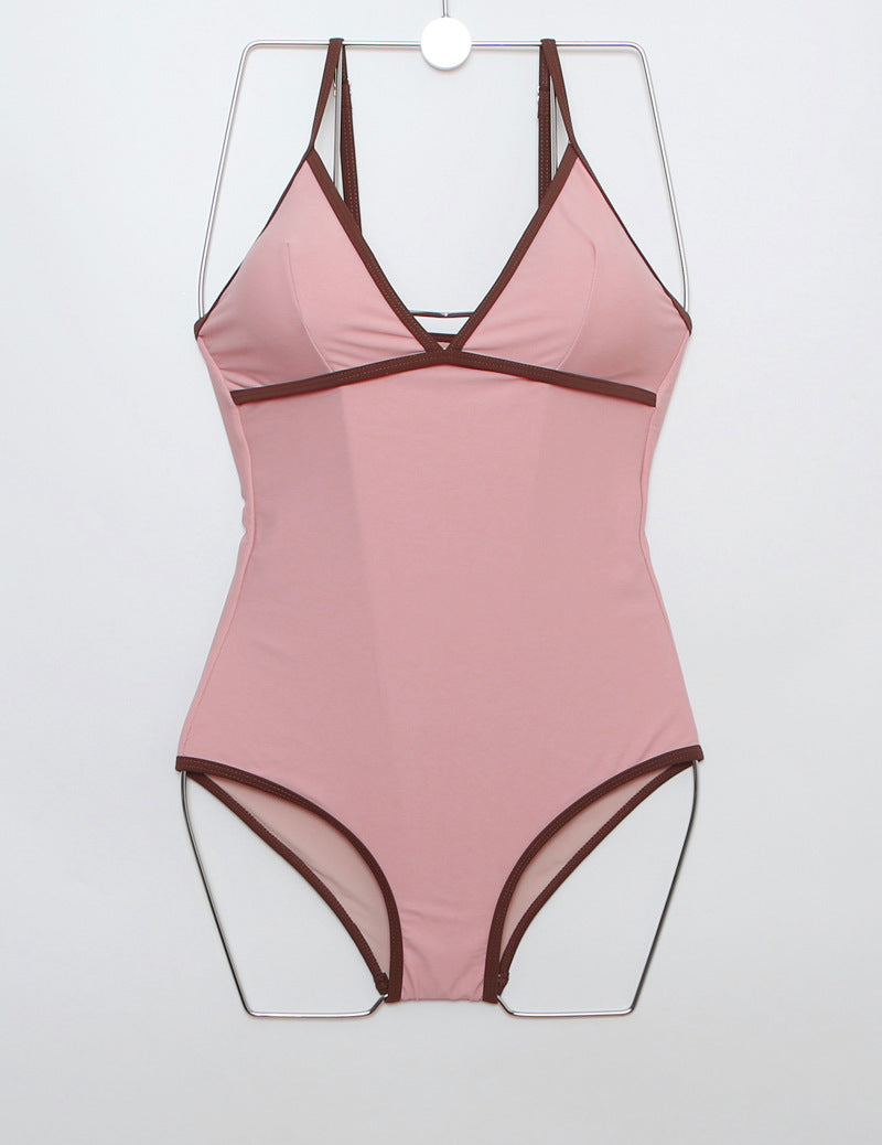 Simple One-piece Swimsuit Women Retro Hot Spring Swimsuit Women