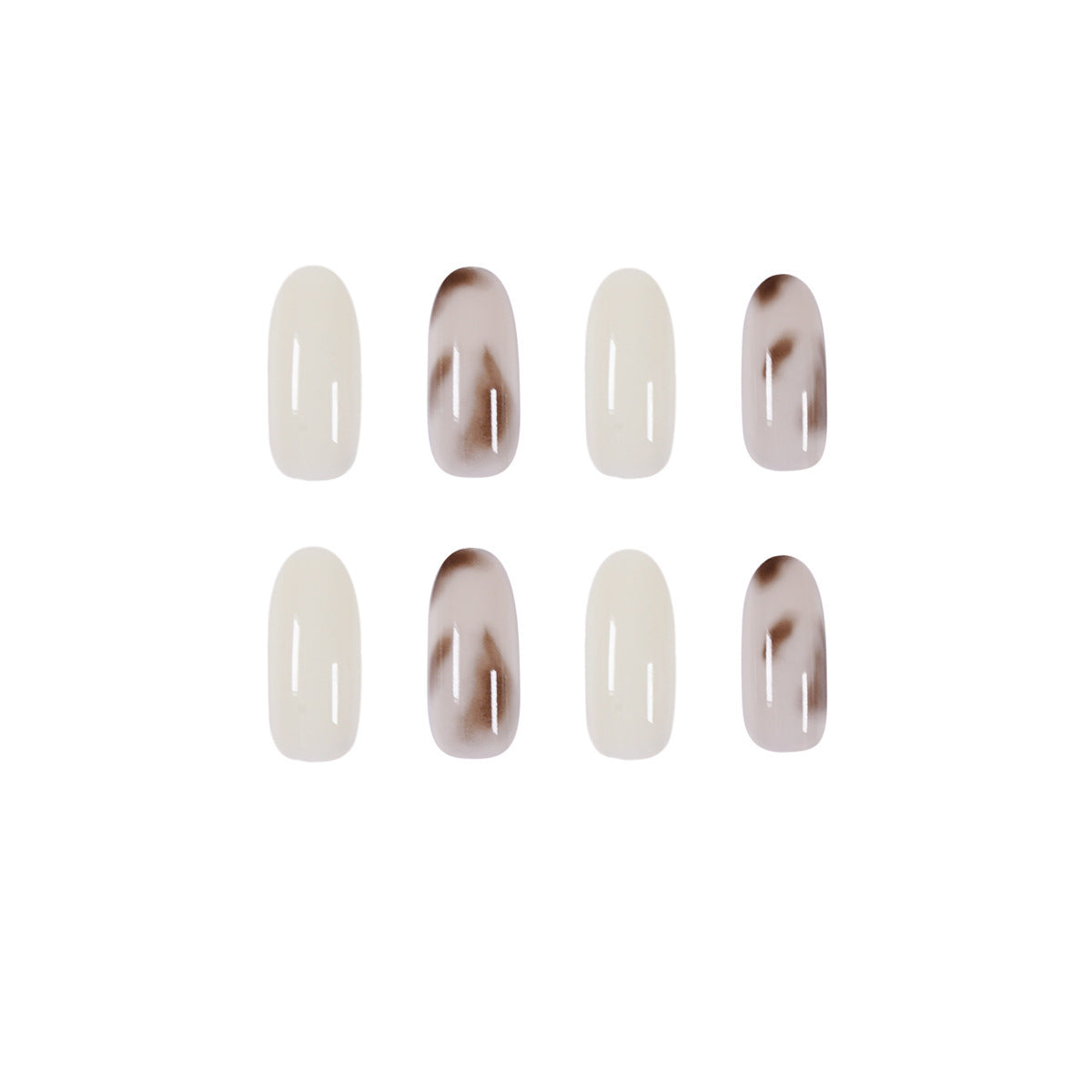 Nude Transparent Jade Leopard Print Wear Manicure Removable Fake Nails