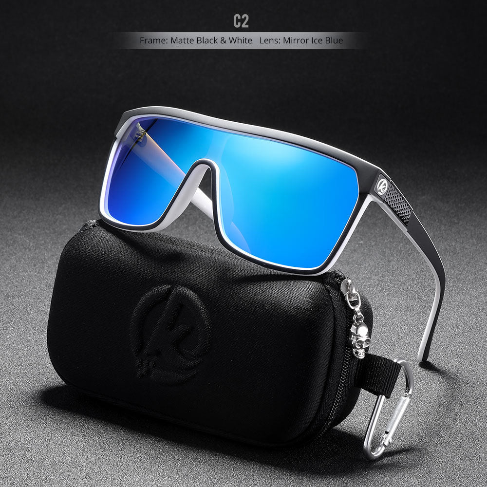 Large Frame One-piece Bicycle Glass Colorful Real Film Polarized Sunglasses