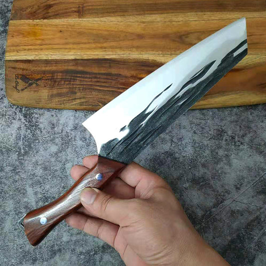 Coltello da cucina in acciaio inossidabile martellato forgiato