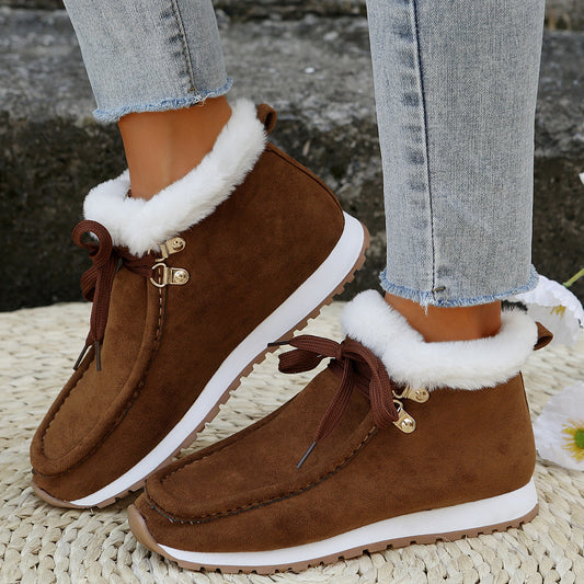 Flat Heel Cross-border Snow Boots Winter Cotton Shoes Fleece Lined Padded Warm Keeping