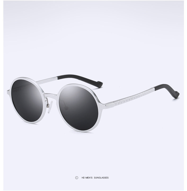 Aluminum Magnesium Sunglasses Full Frame Men And Women Round Frame