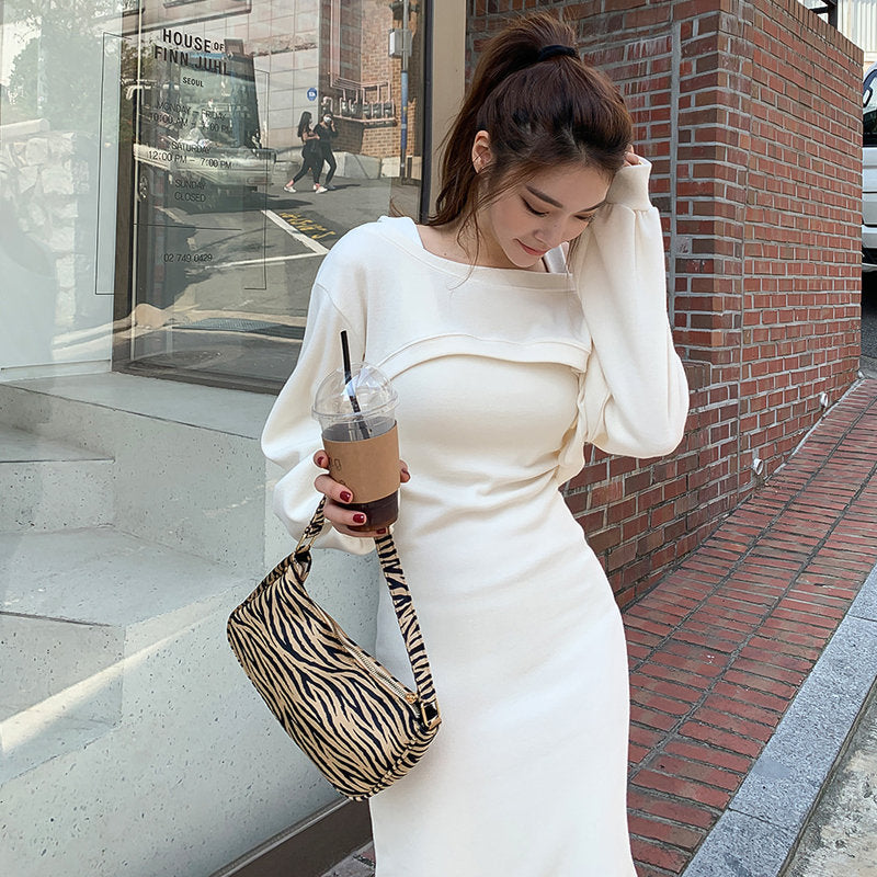 Women's Temperament Loose Mid-length Bag Hip Vest Skirt