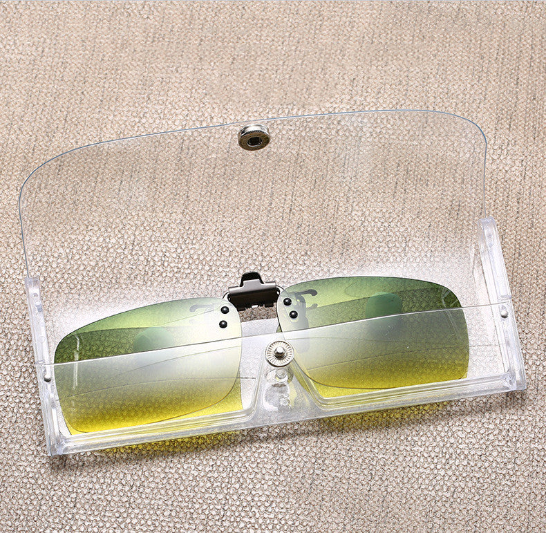 Transparent clip glasses case