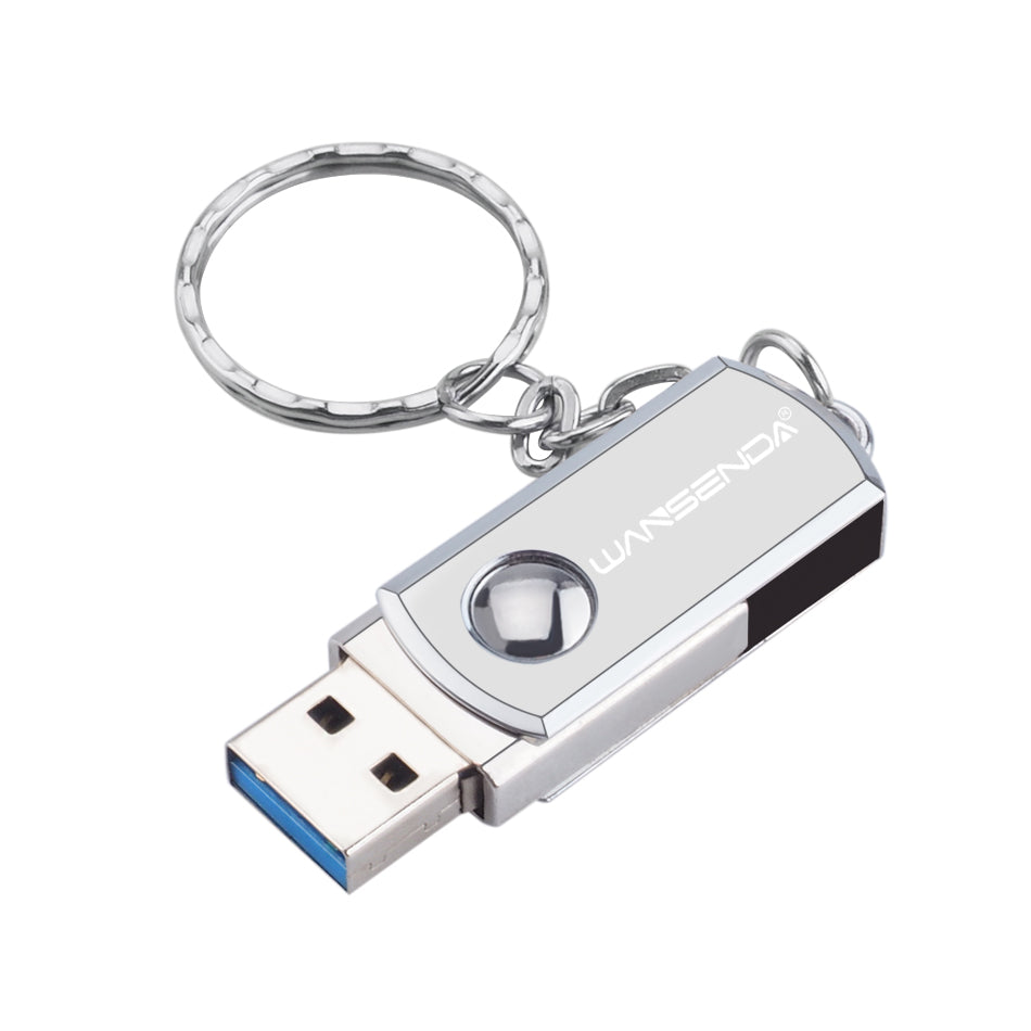 Chiavetta USB 3.0 in acciaio inossidabile con portachiavi