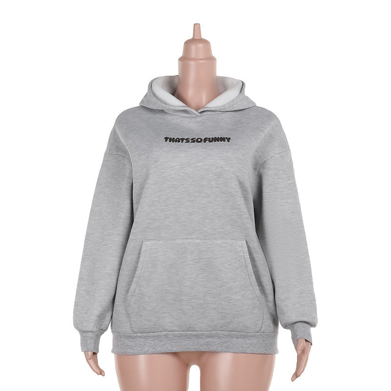 Printed Hooded Fleece Pullover Women