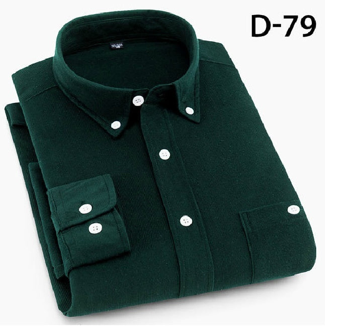 Men's Fashion Solid Color Corduroy Shirt