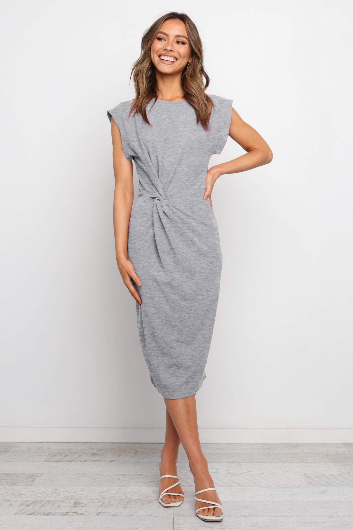 Women's New Sleeveless Twisted Slim Vest Dress