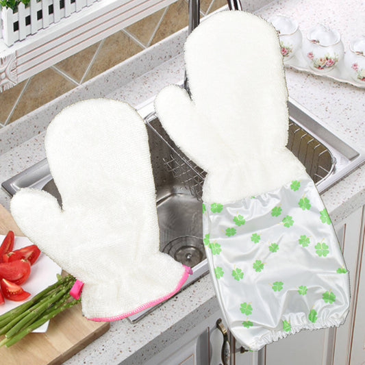 Bamboo Fiber Dishwashing Gloves Kitchen Cleaning