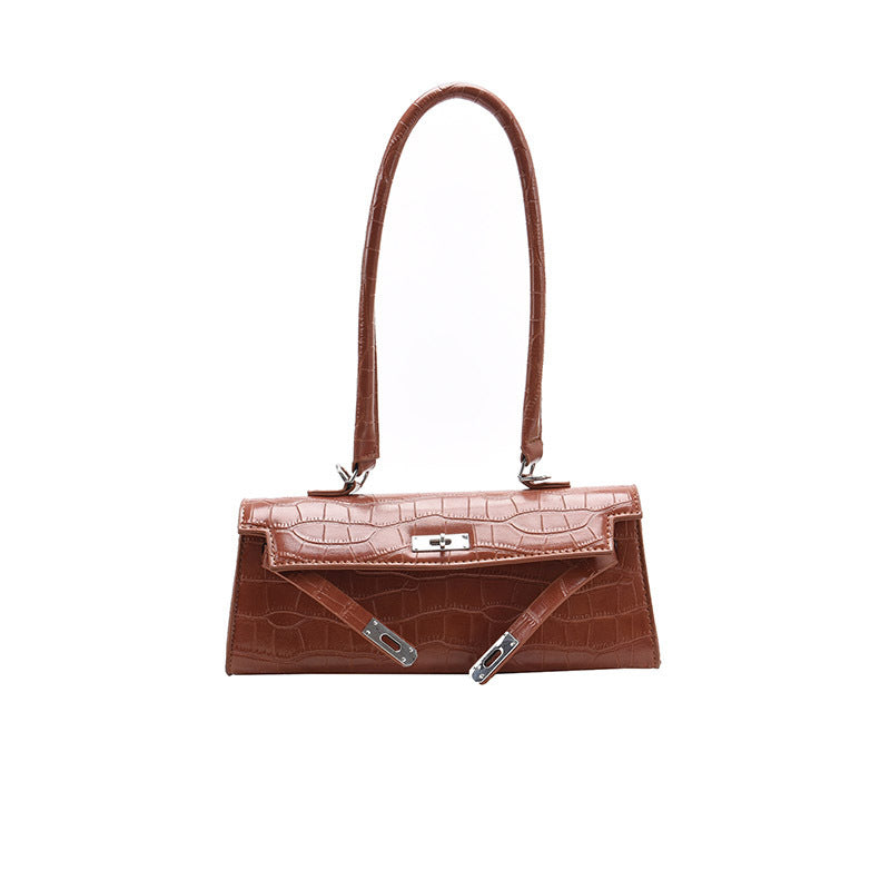 One-shoulder Armpit Bag Stone Pattern Handbag