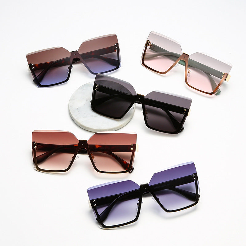 European And American Style Half Frame Metal Sunglasses Fashion